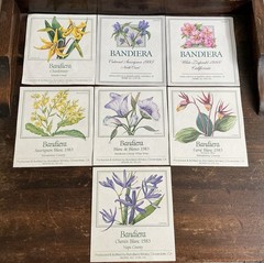 Vintage Bandiera Wine Labels Lot 7 NOS Floral Botanical Chardonnay Sauvignon