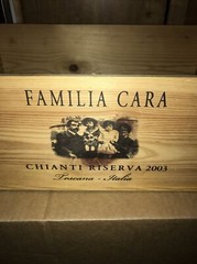 CHIANTI RISERVA WINE WOOD CRATE BOX FAMILIA CARA 2003 TOSCANA ITALIA