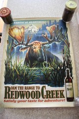 Redwood Creek Wine Poster CHOOSE 4! Canoe Moose Fish Sequoia Camp 18&Prime; x 24&Prime;