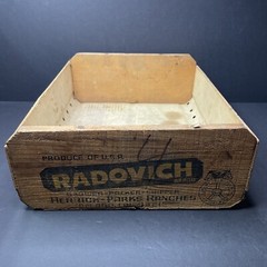 Antique c1920s Radovich Herrick-Park Ranches Delano California Wood Grape Crate