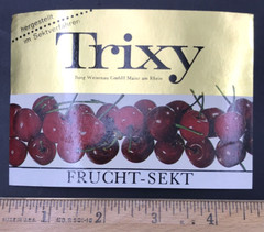 VTG Trixy Sparkling Fruit Cherry Wine Bottle Label Foil 3.25×4.5 Germany