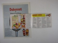 Print Ad Dubonnet Aperitif Wine Paris Recipe Booklet and 1 Page AD Mid-Century