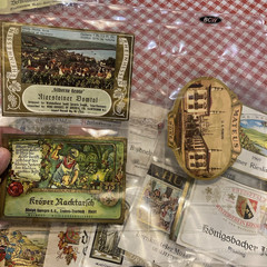 Lot of over 60 Vintage 1960-70 German French Wine Bottle Labels in Plastic