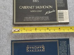 2 Vtg Cosentino Cellars Wine Bottle Paper Labels Cabernet Chardonnay California
