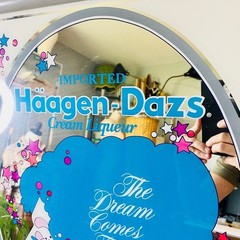 Vintage Haagen-Dazs Cream Liqueur Advertising Mirror, Peter Max Style Bar Decor