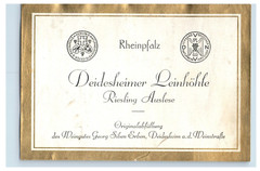 1960&rsquo;s-80&rsquo;s Deidesheimer Leinhohle Riesling Auslese German Wine Label S72E