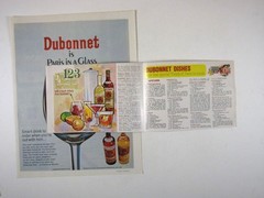 Print Ad Dubonnet Aperitif Wine Paris Recipe Booklet and 1 Page AD Mid-Century