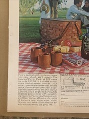 1972 Lancers Wine Rose & Vinho Blanco PRINT AD Couples Picnic Pack Offer VTG 70s