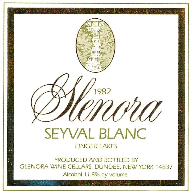 Glenora Wine Cellars Seyval Blanc Dundee NY 1982 1980s Vtg Wine Label