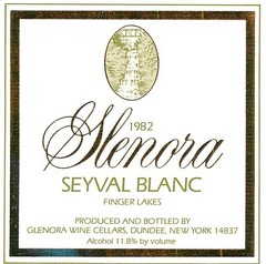 Glenora Wine Cellars Seyval Blanc Dundee NY 1982 1980s Vtg Wine Label