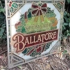 RARE Christmas Holiday Ballatore Spumante California Sparkling Wine Glass Sign
