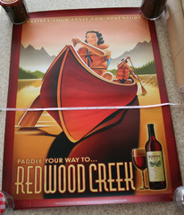 Redwood Creek Wine Poster CHOOSE 4! Canoe Moose Fish Sequoia Camp 18&Prime; x 24&Prime;