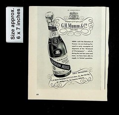 1944 Gordon Rouge G.H. Mumm & Co. Aristocrat of Champagne Vintage Print Ad 35132
