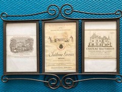 European Wine Labels (3 in a photo flame) Year 1970, Perfect for a birthday gift