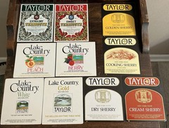 Vintage Taylor Wine Labels Lot 10 NOS Vermouth Sherry Lake Country New York Wine