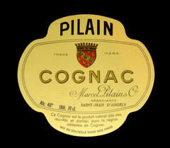 Vintage Pilain Cognac French Liquor Bottle Label Watermarks France Rare