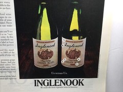 1969 Inglenook Chenin Blanc Wine. Vintage Print Ad.