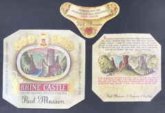 3 VTG Original Paul Masson California Sparkling Burgundy Cuvee Rouge Wine Labels