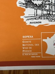 Vintage Cotes Du Rhône 1970s Travel Poster Wine Region Of France Map By Pouiteau