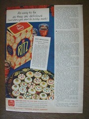 1944 Singer Sewing Machines, Ritz Crackers 2 sided Vintage PRINT AD 66