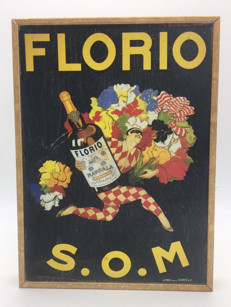 Florio SOM Reproduction Art Print by Marcello Dudovich Gold Framed Marsala Wine