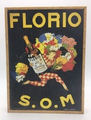 Florio SOM Reproduction Art Print by Marcello Dudovich Gold Framed Marsala Wine