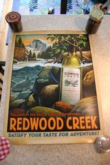 Redwood Creek Wine Poster CHOOSE 4! Canoe Moose Fish Sequoia Camp 18&Prime; x 24&Prime;