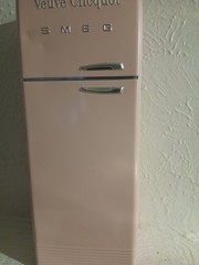 Veuve Clicquot Pink Tin Smeg Refrigerator Champagne Bottle Holder Cooler