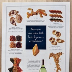 1992 Sutter Home Winery Pasta Shapes Vintage Print Ad Food Advert Art