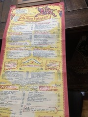 Large Vintage DA MEO PATACCA Rome Italy Restaurant Menu Poster 17”×40&Prime;. 1960&rsquo;s