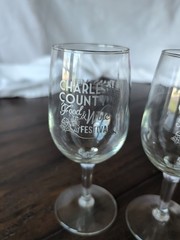 Charles County Food & Wine Festival Souvenir Wine Glasses (2)
