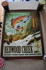 Redwood Creek Wine Poster CHOOSE 4! Canoe Moose Fish Sequoia Camp 18&Prime; x 24&Prime;