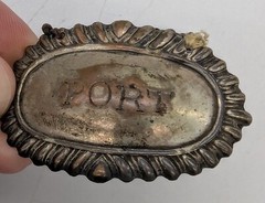 Vtg Port Wine SIlver-Plated Bottle Tag w/ Chain
