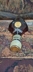 Julius Wile Sons & Co. New York Advertising Brown Glass Liqueur Bottle Ashtray
