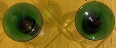 2 Schmitt Sohne W. GERMAN Green Ribbed Stem Wine Glasses 4 oz No Issues 4.5×3”