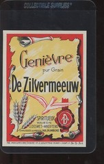 1920&rsquo;s Genievre Pur Grain De Zilvermeeuw Spiritueux Label