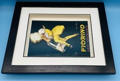 Vintage Fiorino Asti Spumante Jean d&rsquo;Ylen Art Deco 3D Advertising Print Framed.