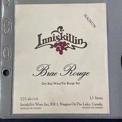 Vintage 1983 Inniskillin Winery Brae Rouge Magnum Wine UNUSED Paper Label Q98