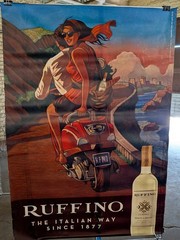 Ruffino Lumina Pinot Grigio Vespa bus shelter advert poster 68x48in HUGE