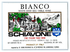 1970&rsquo;s-80&rsquo;s Bianco Schiavone Italian Wine Label Original S27E