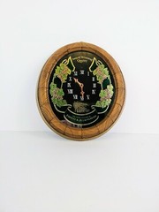 Vintage Ernest & Julio Gallo Wine Cellars Wine Barrel Oval Mirror Clock