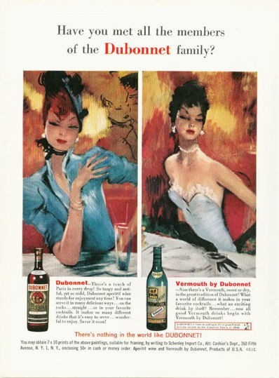 1959 Dubonnet Wine Vermouth PRINT AD