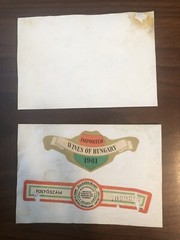 2 Tokaji Aszu Hungarian Wine Labels one 1961 vintage