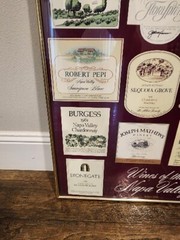VINTAGE Wines of the Napa Valley Wine Label Series One Collector Framed Poster