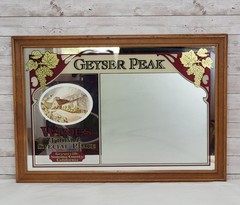 1980s Geyser Peak Winery Promotional Bar Mirror Frosted Signs & Glasswork Vtg