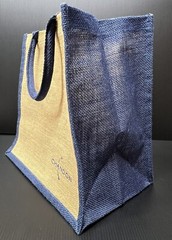Domaine Chandon Sparkling Wine Tan & Navy Jute Tote Shopping Bag – Brand New