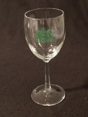 F. Korbel & Bros – Wine Vaults – Wine Glass – Green Artwork – 7&Prime; Tall