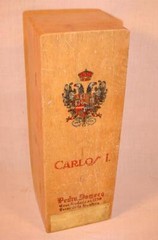 VINTAGE PEDRO DOMECQ CARLOS I SHERRY / BRANDY / WINE BOX DISPLAY STORAGE