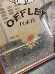 Beaut. Original Vintage Porto Offley Port Wine Advertising Mirrored Glass Sign