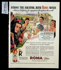 1944 Roma Wines California Sherry Across the Equator Vintage Print Ad 35311